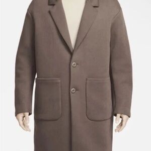 Nike Tech Mens Brown Trench Coat Jacket Medium $300